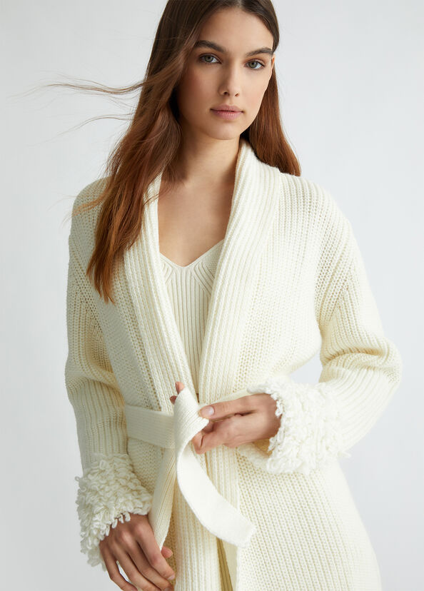 Liu Jo Cardigan bianco in lana Fino Al -60%