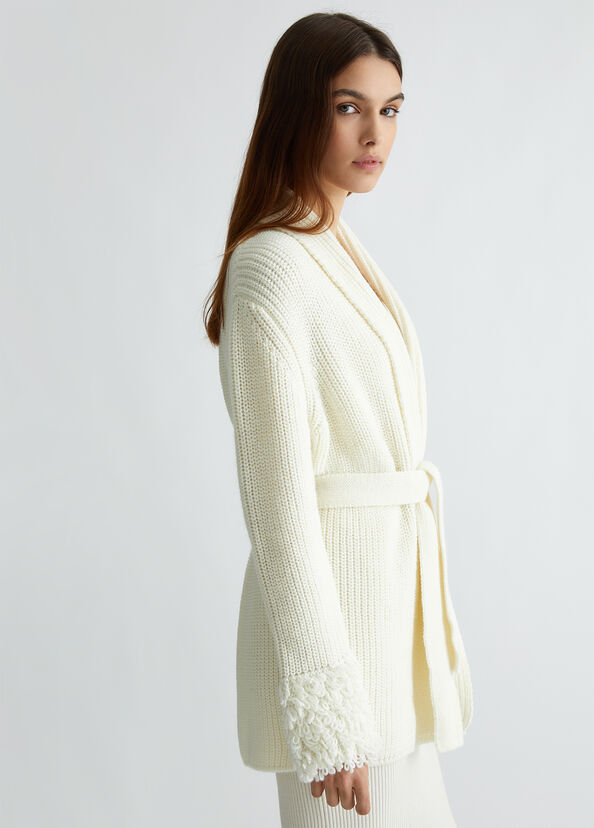 Liu Jo Cardigan bianco in lana Fino Al -60%