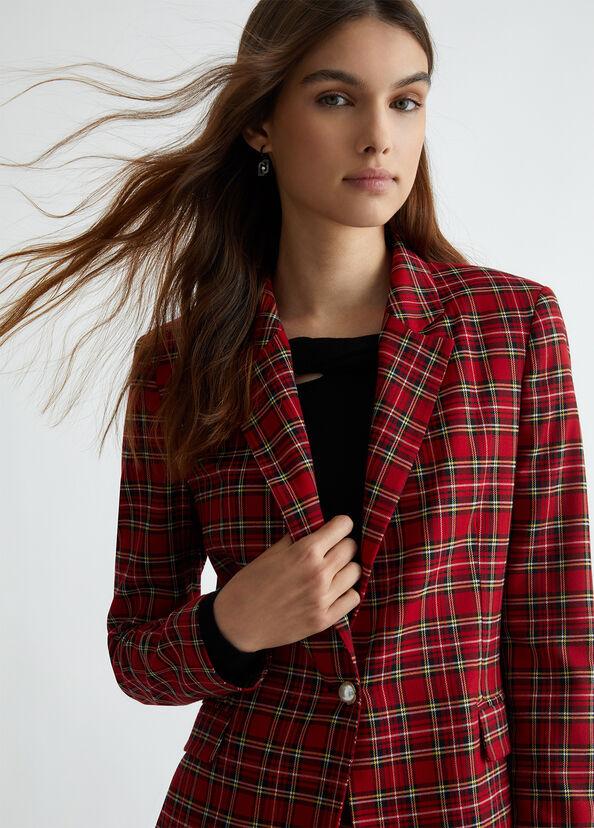 Liu Jo Blazer in tartan rosso Convenienza