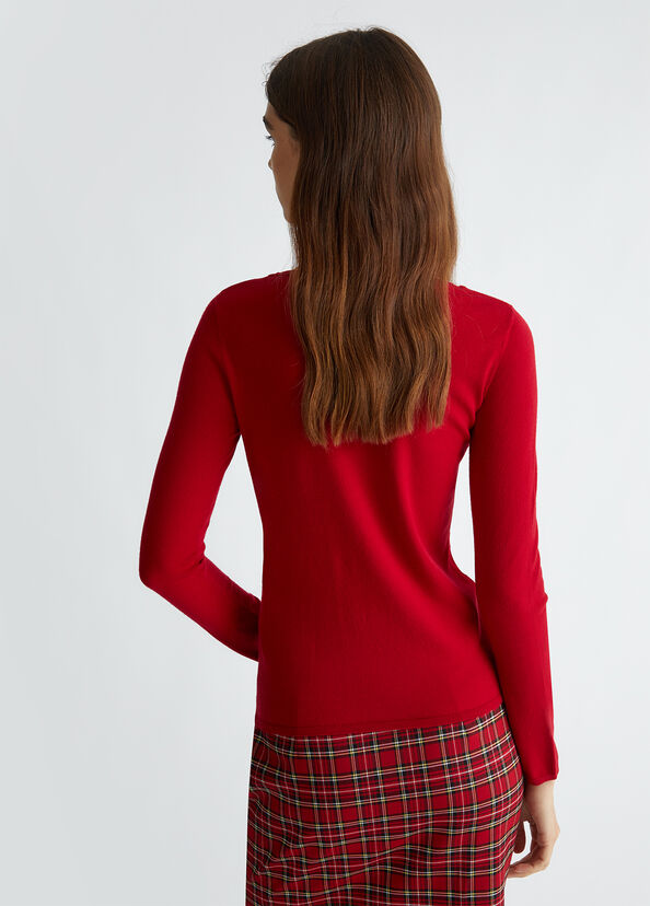 Liu Jo Maglia rossa con cut-out Sconto