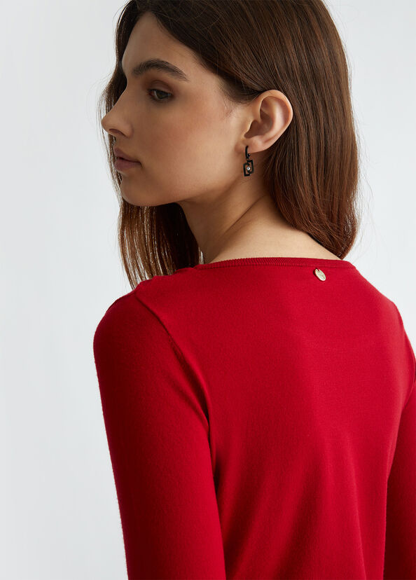Liu Jo Maglia rossa con cut-out Sconto