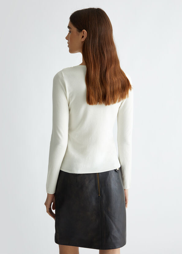 Liu Jo Maglia bianca con cut-out Economico