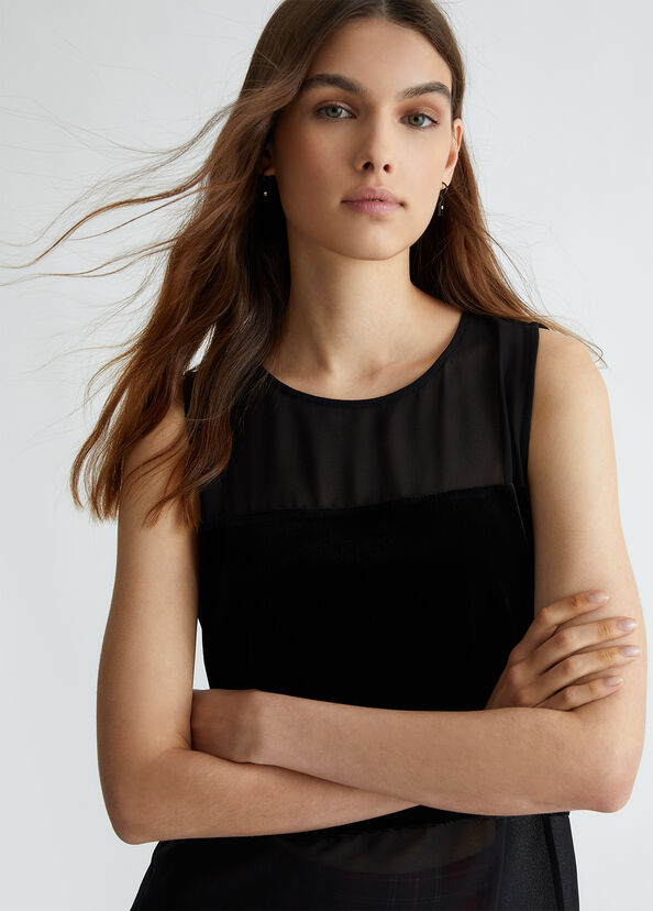 Liu Jo Top con inserto in velluto Outlet