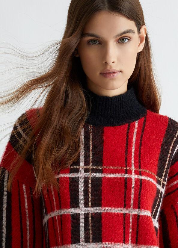 Liu Jo Pullover in tartan rosso In Vendita