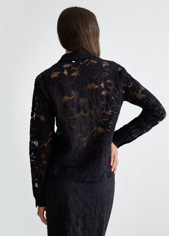 Liu Jo Camicia nera in pizzo Vendita Calda