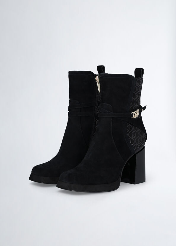 Liu Jo Stivaletti neri in suede Offerta Giorno del Papà