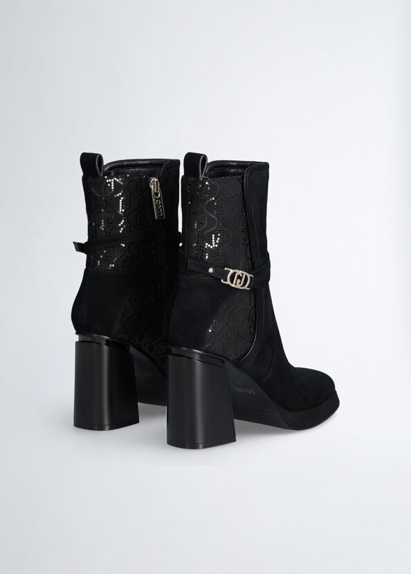Liu Jo Stivaletti neri in suede Offerta Giorno del Papà