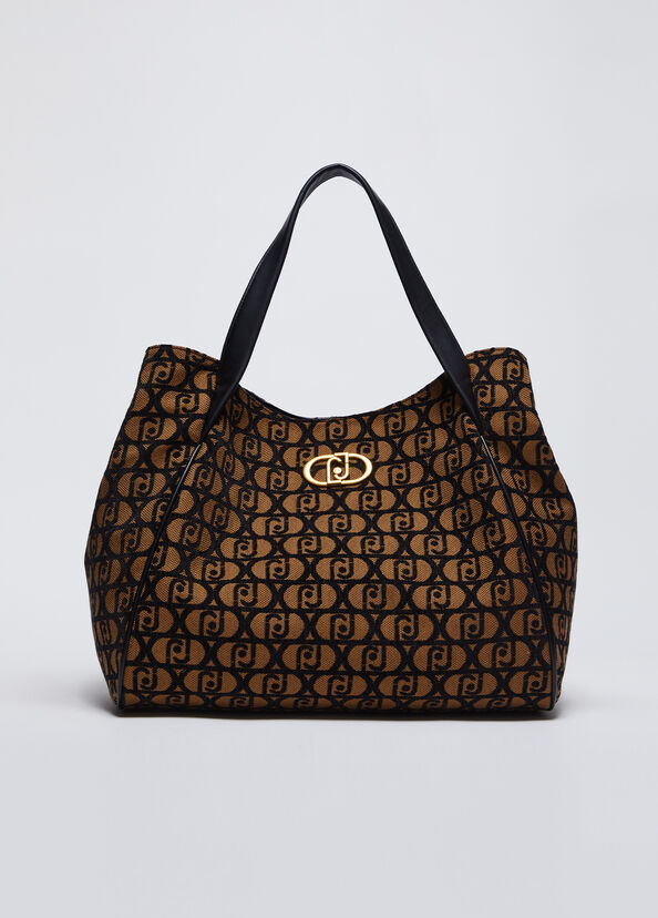 Liu Jo Shopping bag jacquard con logo Italia
