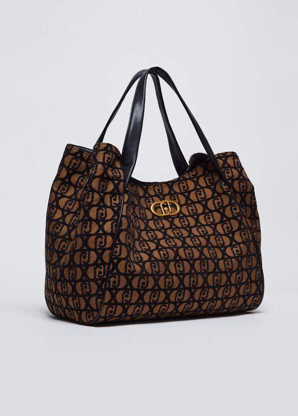 Liu Jo Shopping bag jacquard con logo Italia