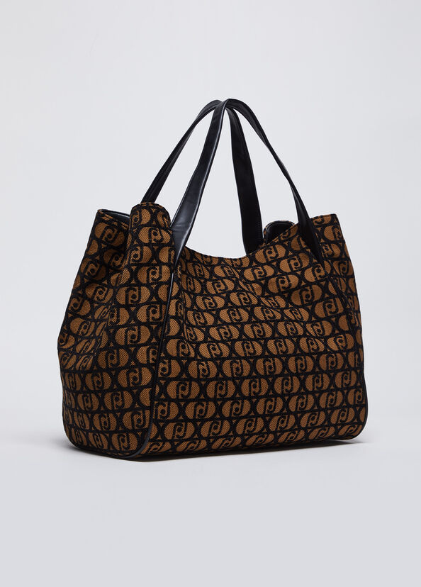 Liu Jo Shopping bag jacquard con logo Italia