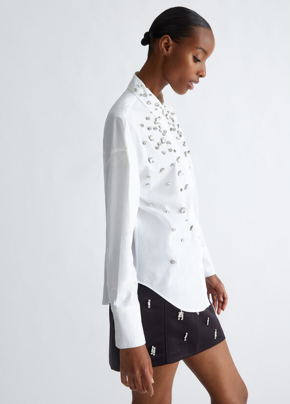 Liu Jo Camicia in cotone con strass Fino Al -60%