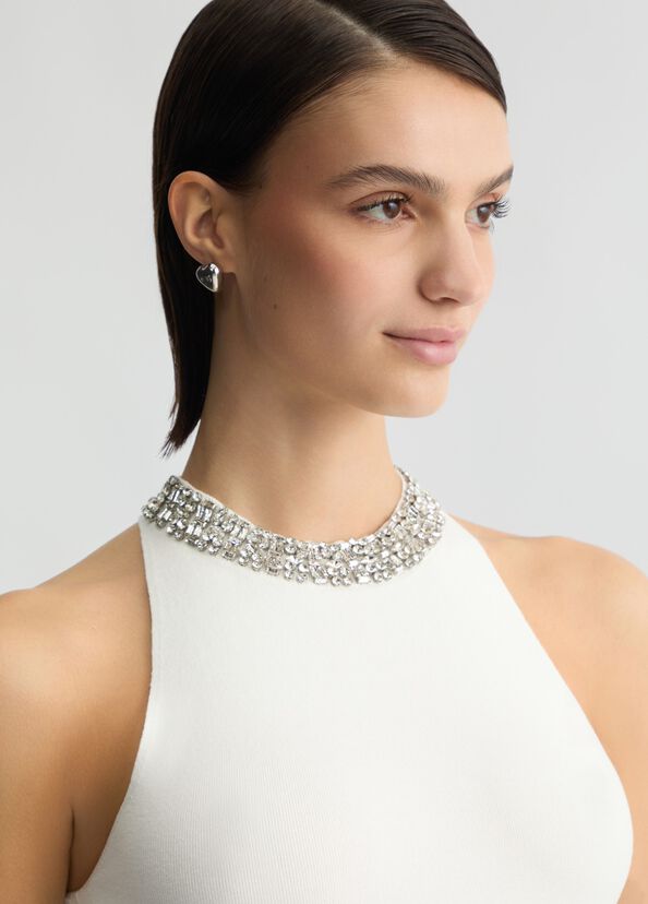 Liu Jo Top bianco con ricami gioiello Offerta