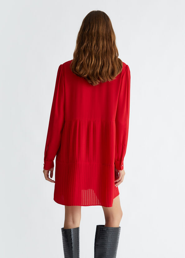 Liu Jo Abito corto plissé rosso Discount Store per i nuovi prodotti