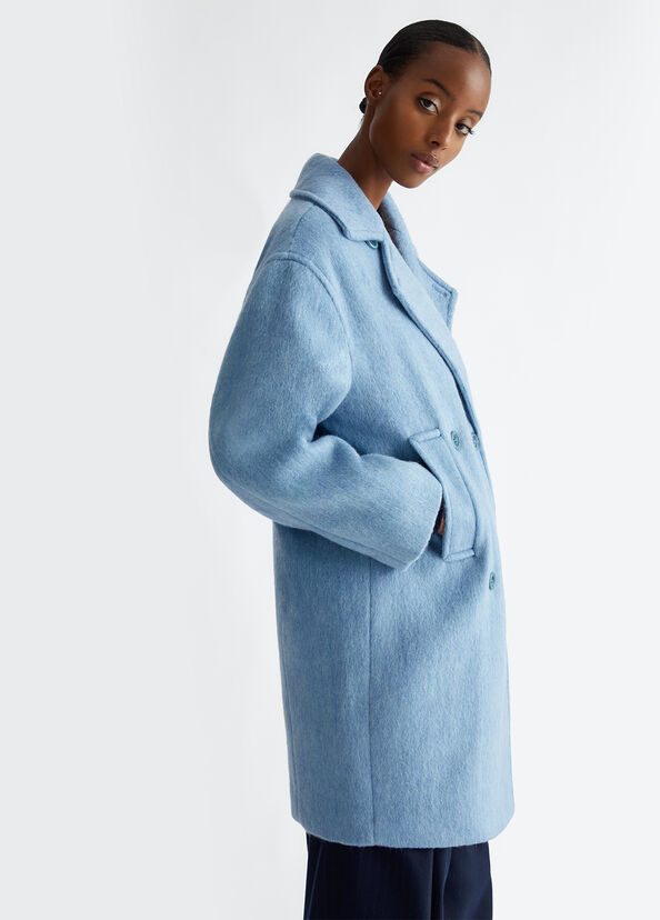Liu Jo Cappotto doppiopetto in misto lana Saldi Di Fabbrica