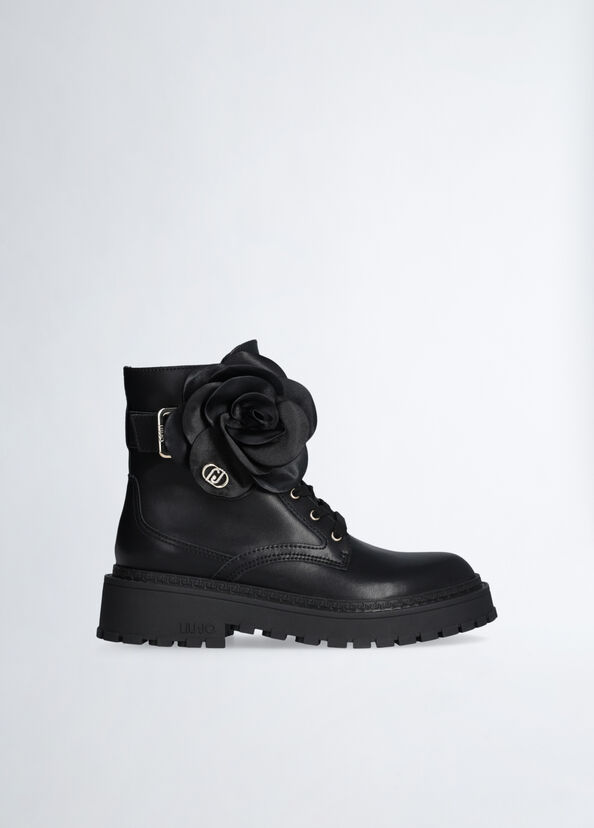 Liu Jo Anfibi in pelle con fiore Flash Sale