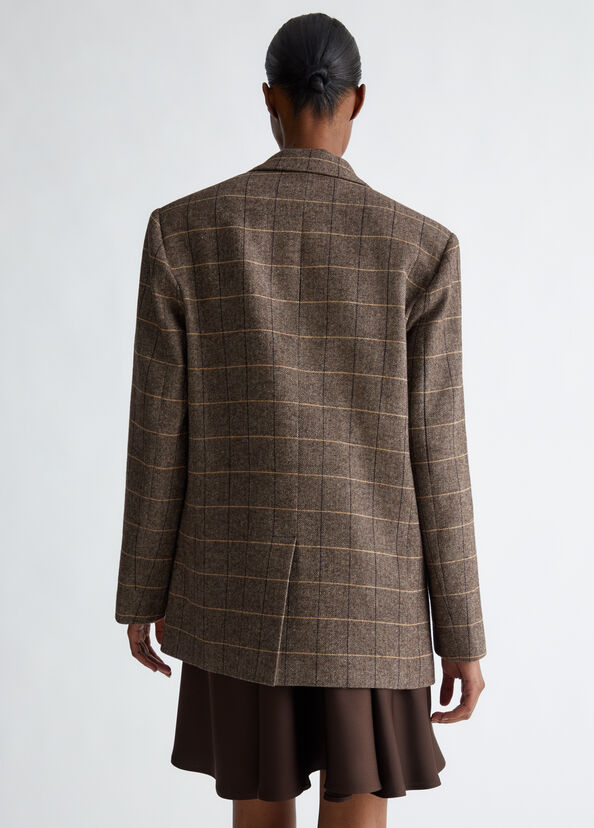 Liu Jo Blazer check con spilla gioiello Vendita calda