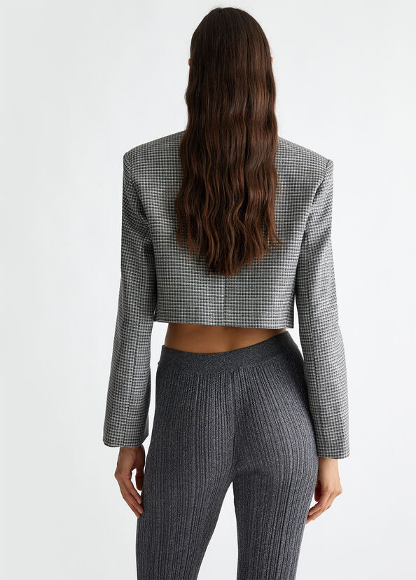 Liu Jo Blazer cropped check Offerte stagionali