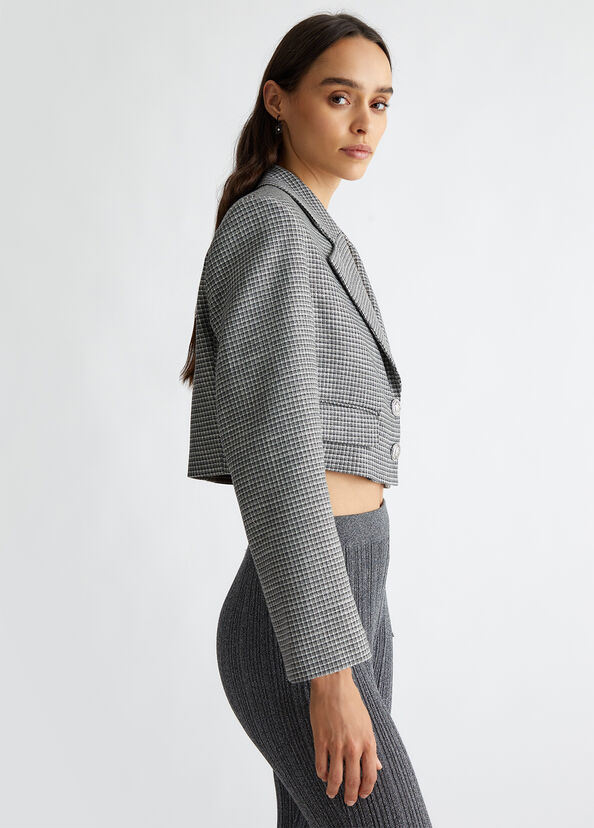 Liu Jo Blazer cropped check Offerte stagionali
