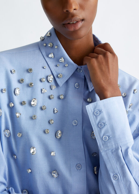 Liu Jo Camicia in cotone con strass Prezzo basso