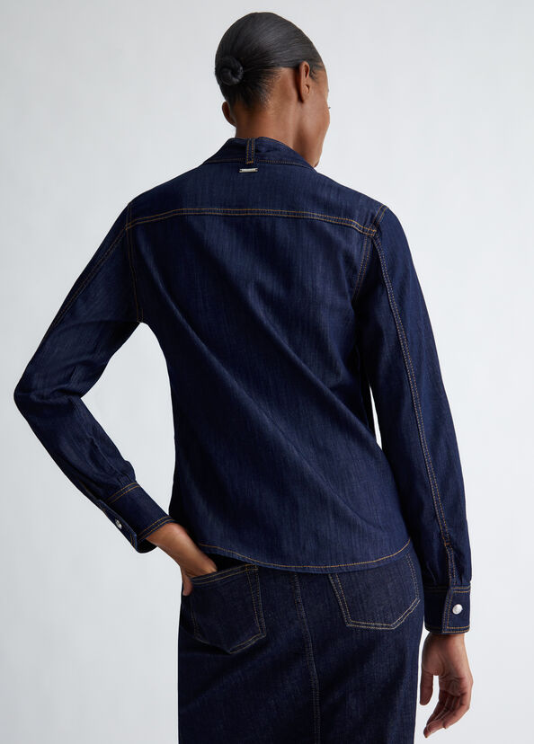 Liu Jo Camicia in denim con fiocco Promozione temporanea