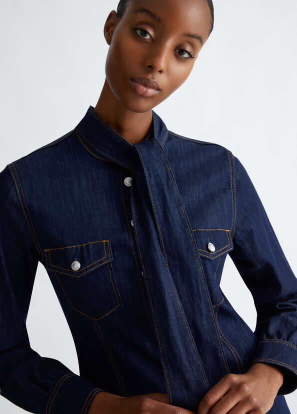 Liu Jo Camicia in denim con fiocco Promozione temporanea