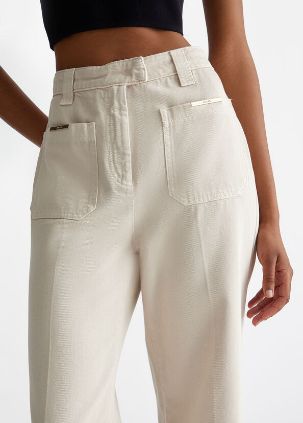 Liu Jo Pantaloni straight in cotone Enormi sconti
