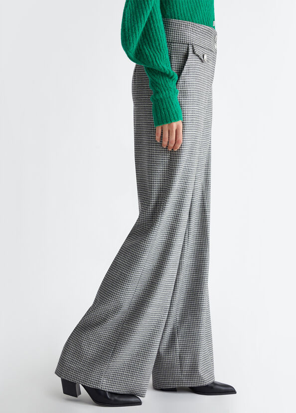 Liu Jo Pantaloni check a palazzo 50% di sconto con spedizione gratuita