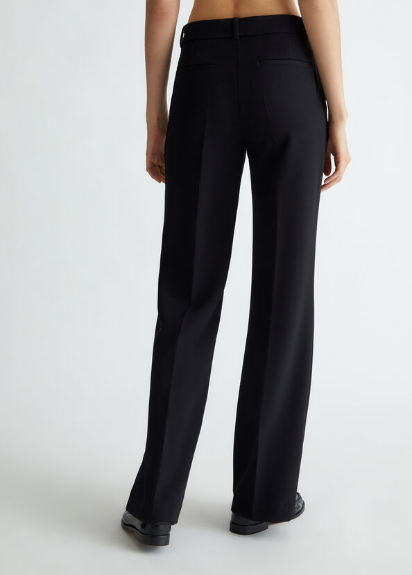 Liu Jo Pantaloni flare in crêpe Black Friday Prezzi