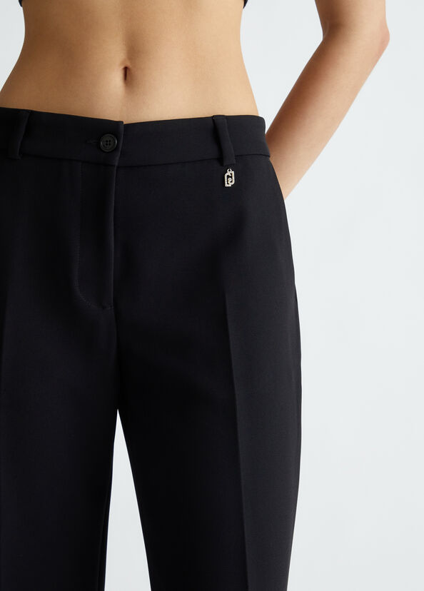 Liu Jo Pantaloni flare in crêpe Black Friday Prezzi