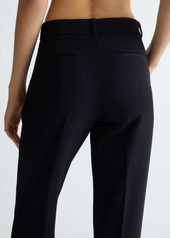 Liu Jo Pantaloni flare in crêpe Black Friday Prezzi