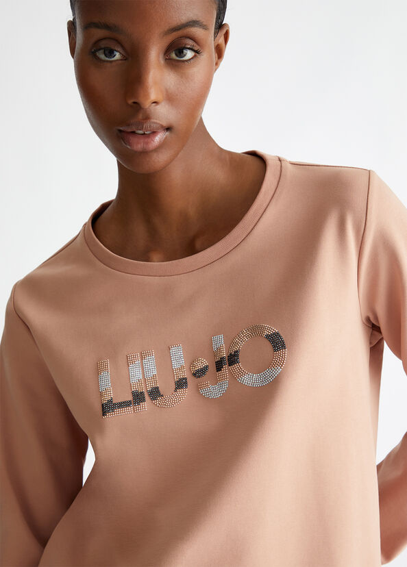 Liu Jo Felpa con logo e strass Novità