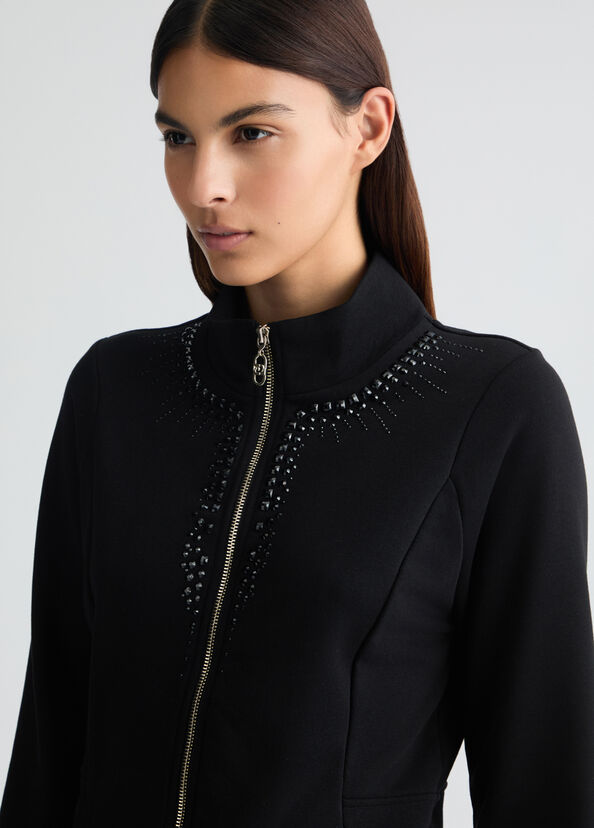 Liu Jo Felpa con zip e strass Saldi