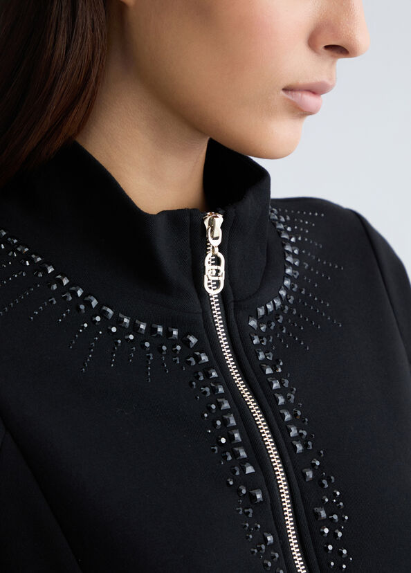 Liu Jo Felpa con zip e strass Saldi