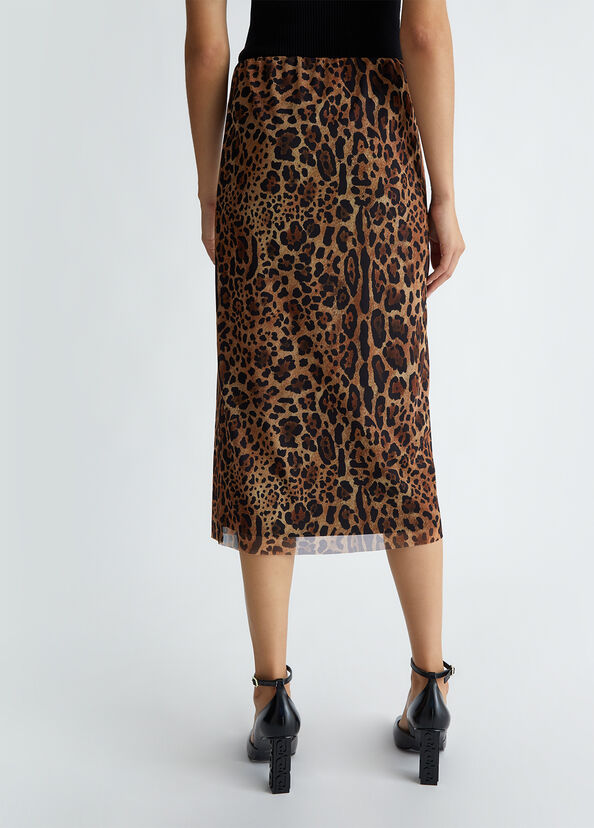 Liu Jo Gonna midi in tulle animalier Saldi Di Fabbrica
