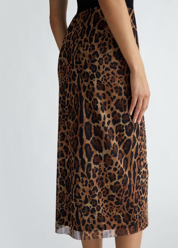 Liu Jo Gonna midi in tulle animalier Saldi Di Fabbrica