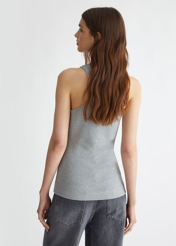 Liu Jo Top a costine con logo Vendita calda