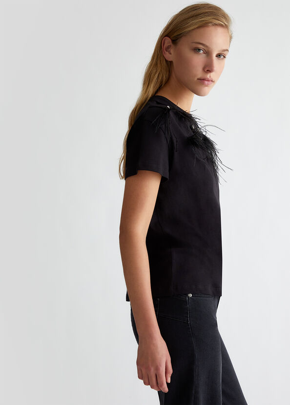 Liu Jo T-shirt con piume gioiello Offerte esclusive