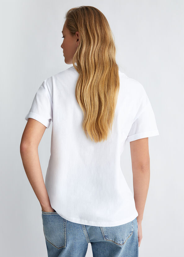 Liu Jo T-shirt con stampa e applicazioni Offerte giornaliere