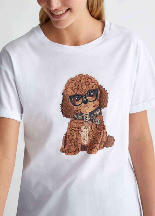 Liu Jo T-shirt con stampa e applicazioni Offerte giornaliere