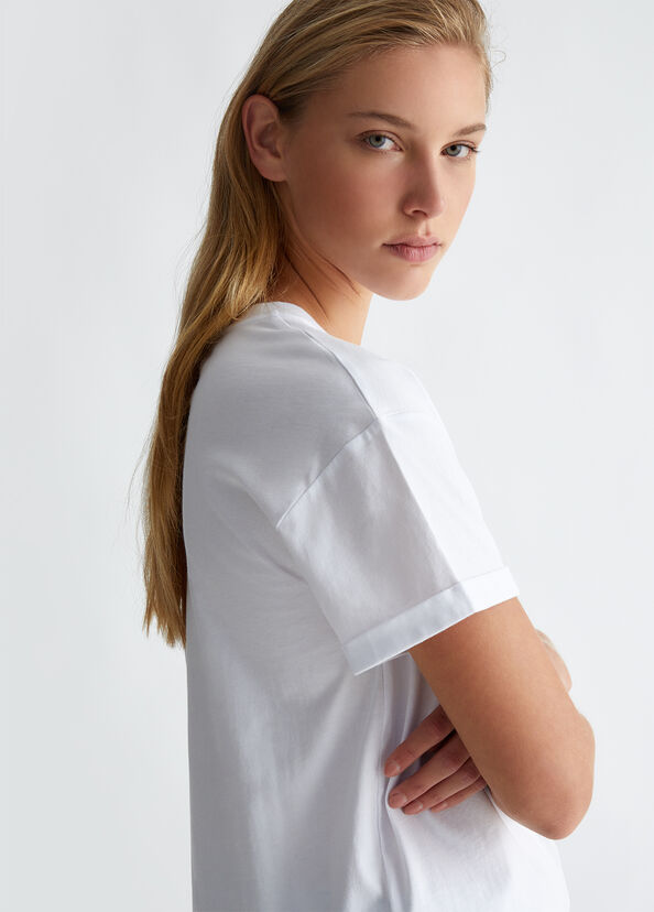 Liu Jo T-shirt con stampa e applicazioni Offerte giornaliere