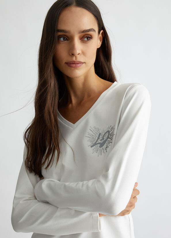 Liu Jo T-shirt con cuore e strass Prezzo basso