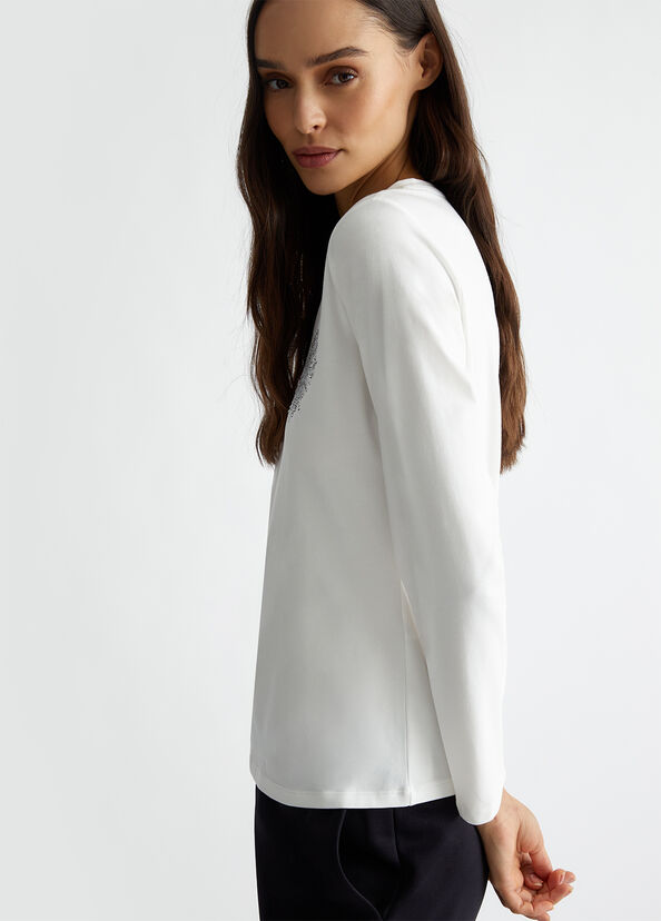 Liu Jo T-shirt con cuore e strass Prezzo basso