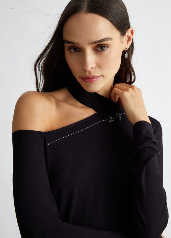 Liu Jo T-shirt con logo e strass Super Saving Price