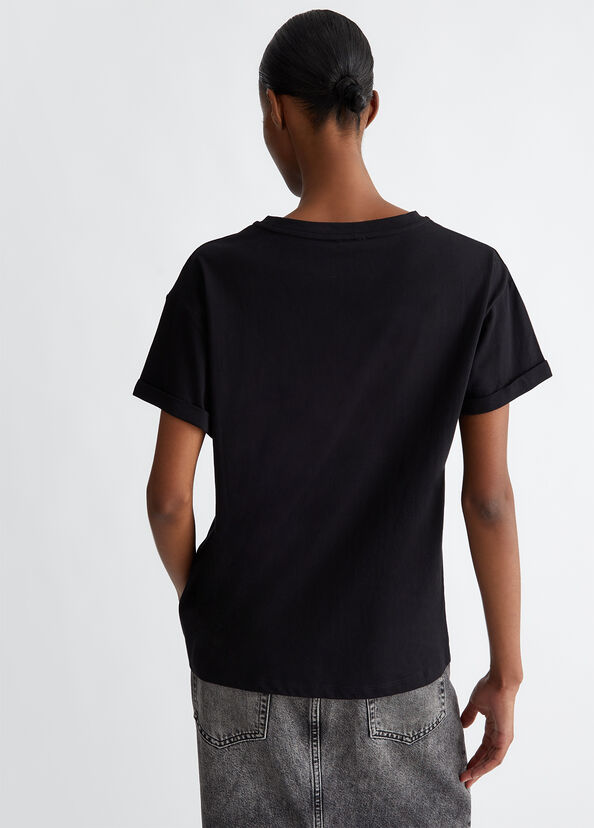 Liu Jo T-shirt con ricamo e applicazioni Ritorno libero