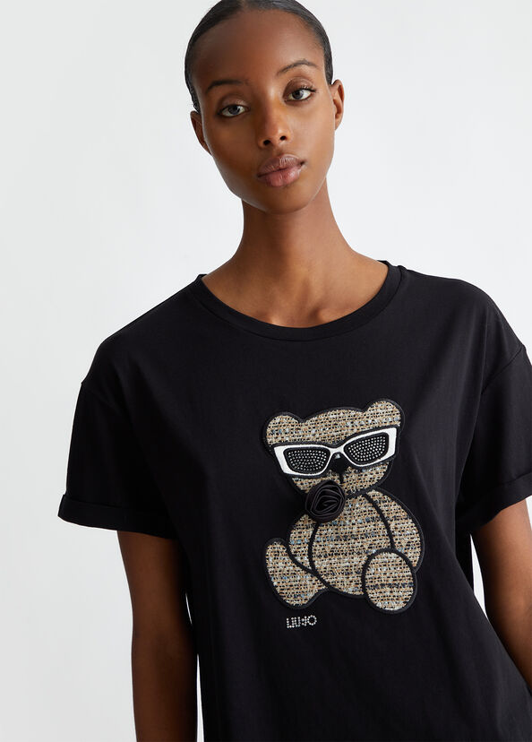 Liu Jo T-shirt con ricamo e applicazioni Ritorno libero