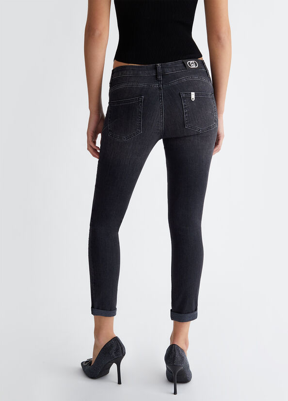 Liu Jo Jeans skinny bottom up con strass Esporta salva