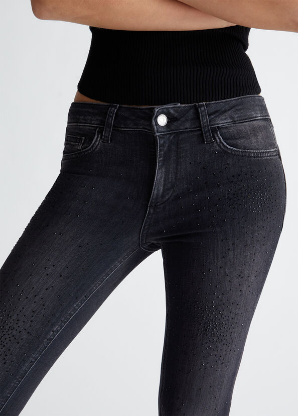 Liu Jo Jeans skinny bottom up con strass Esporta salva