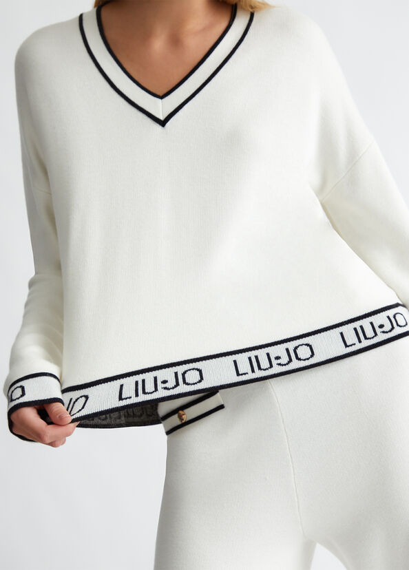 Liu Jo Maglia in misto seta con logo 2025