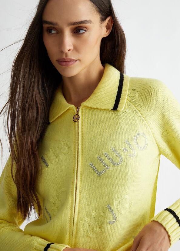 Liu Jo Cardigan in misto lana con logo Vendita