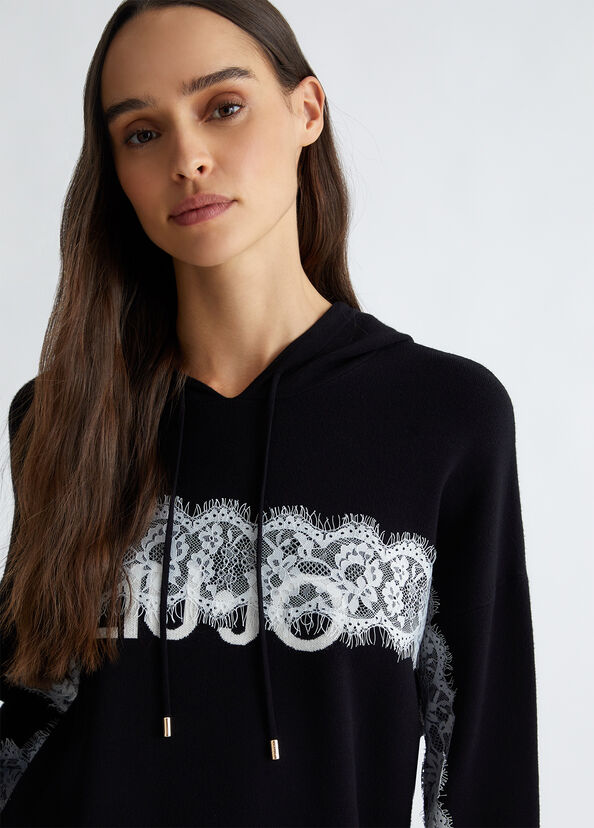 Liu Jo Maglia con cappuccio e logo Soddisfazione Garantita